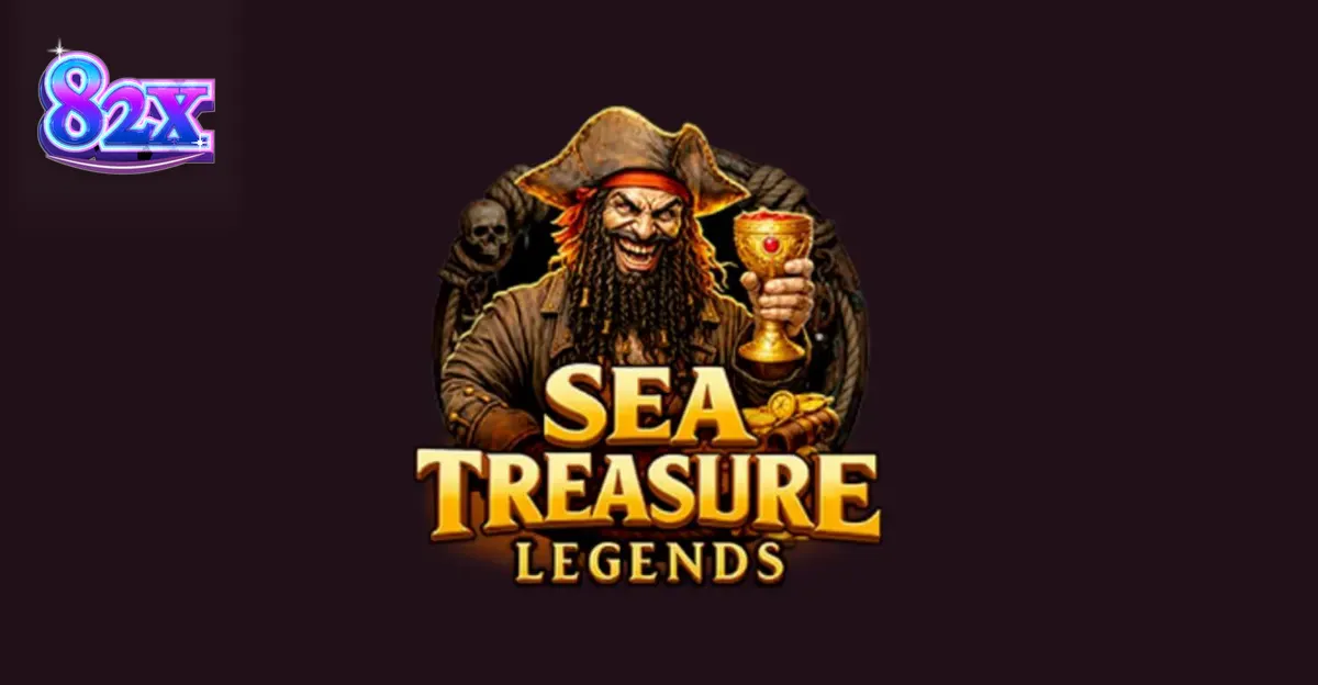 Interface do jogo Sea Treasures Legend com tema de piratas e tesouros